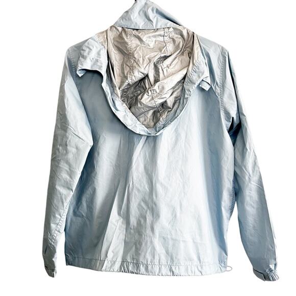 Giordano Waterproof Hooded Rain Jacket Sz XS Blue Elastic Drawstring Packable - Picture 2 of 11